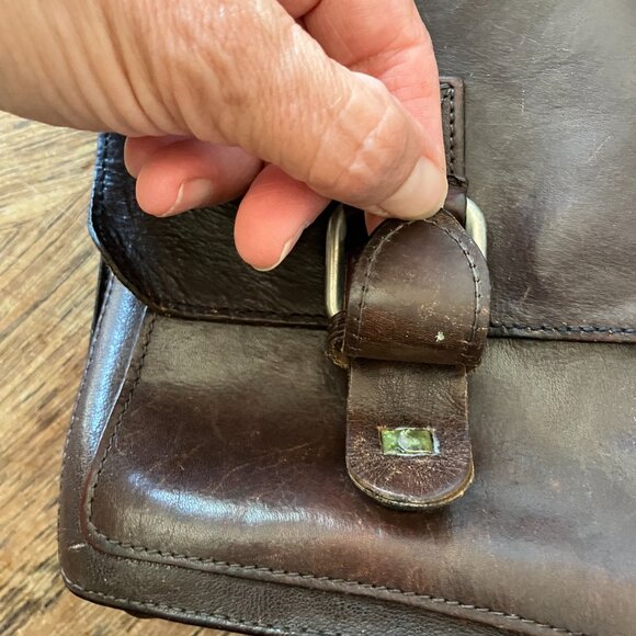 Vintage Aldo Small Crossbody Leather Bag - Dark Brown - Picture 4 of 9